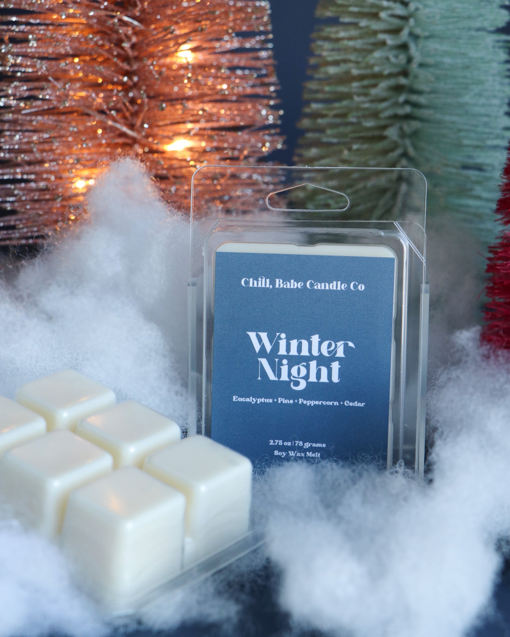 Winter Night Wax Melt  Eucalyptus + Pine + Peppercorn + Cedar - Chill,  Babe Candle Co